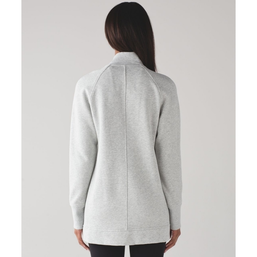 Lululemon Back To It Wrap Zip Up Sweater In Heathered Vapor Size 8 - Picture 7 of 10